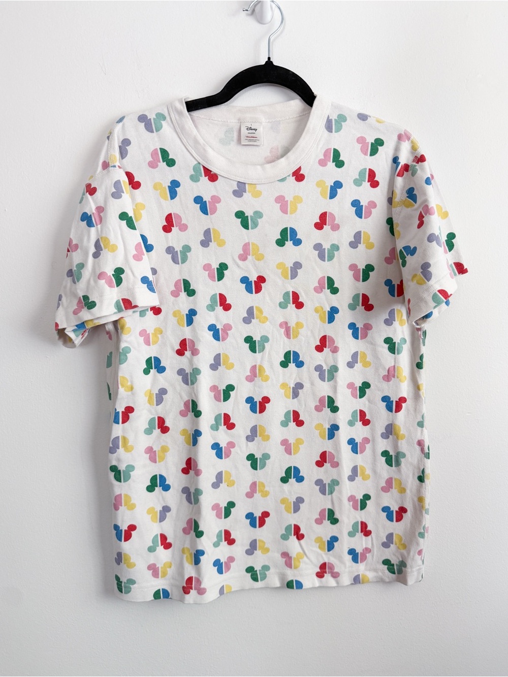 Disney Hanna Anderson White shirt with Multicolor Mickey Head Print